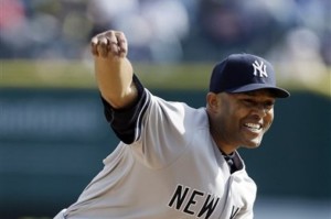 El lanzador panameño Mariano Rivera de los Yanquis de Nueva York.