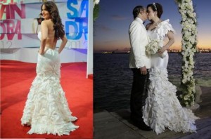 Isaura en los premios Casandra 2012; Sergio e Isaura en sus bodas. 