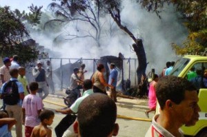 Casa incendiada en Barahona.