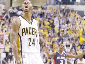 Paul George fue clave ayer para los Pacers a la ofensiva y con su gran defensa. (AP ).