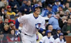 Chicago Cubs' Anthony Rizzo watches his home run off St. Louis Cardinals starting pitcher Adam Wainwright during the fifth inning of a baseball game on Friday, May 2, 2014, in Chicago. (AP ).