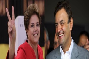 La actual presidenta de Brasil, Dilma Rousseff se podría enfrentar a su inmediato rival, el senador Aécio Neves en una segunda vuelta.