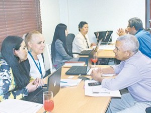 Empresarios reunidos ayer.