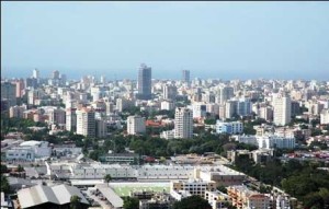 Vista aérea de la ciudad de Santo Domingo.
