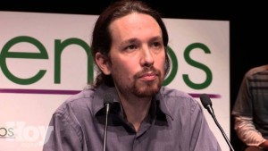 El líder del partido de izquierda radical Podemos, Pablo Iglesias, fuente externa